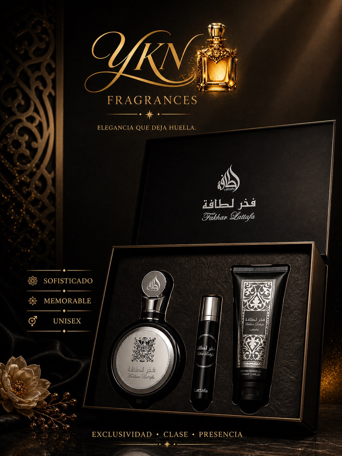 Fakhar Lattafa 3-Piece Set (Silver / Black)
