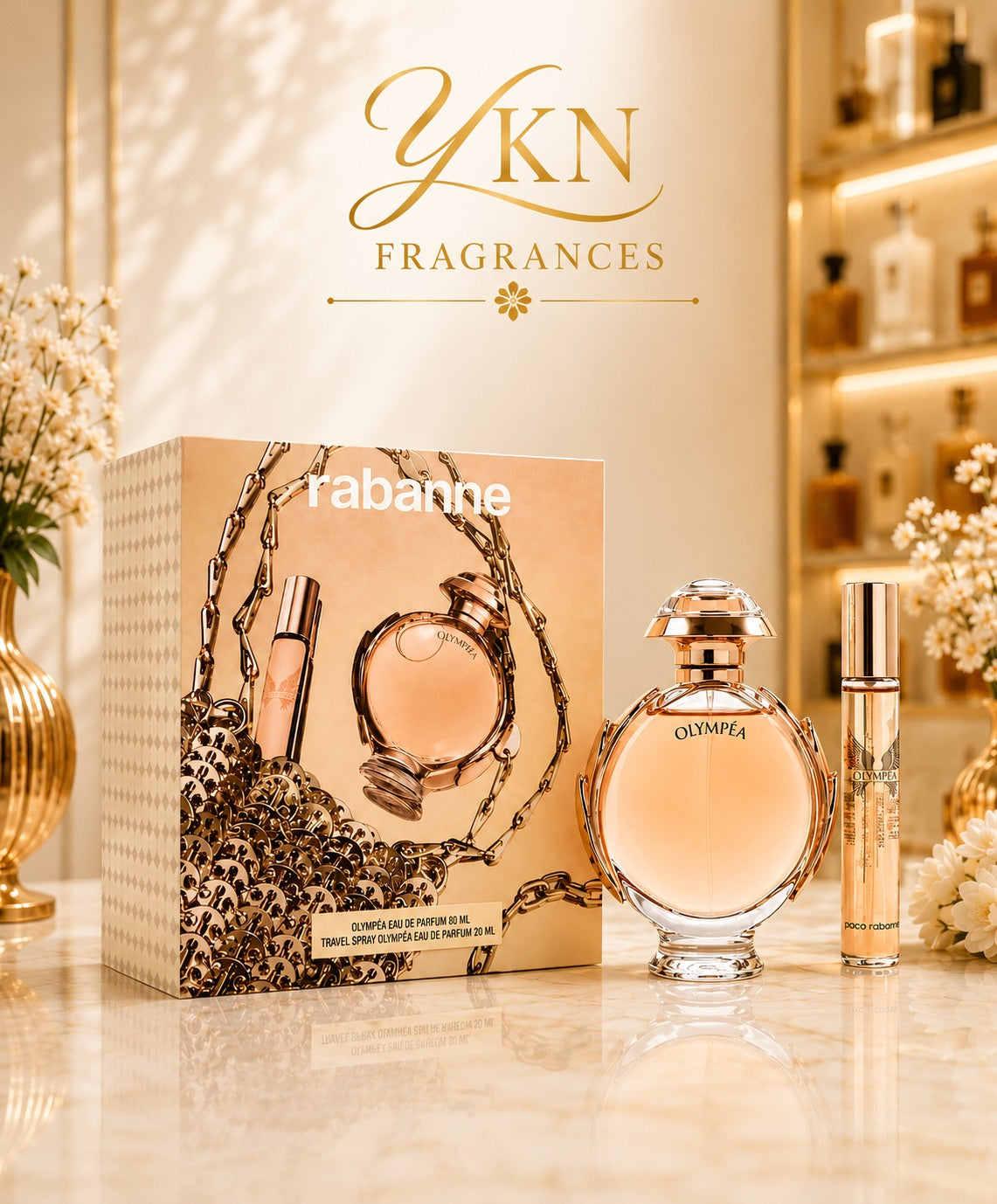 Rabanne Olympea for women 80 ml Eau + 20 ml travel spray by Paco Rabanne.