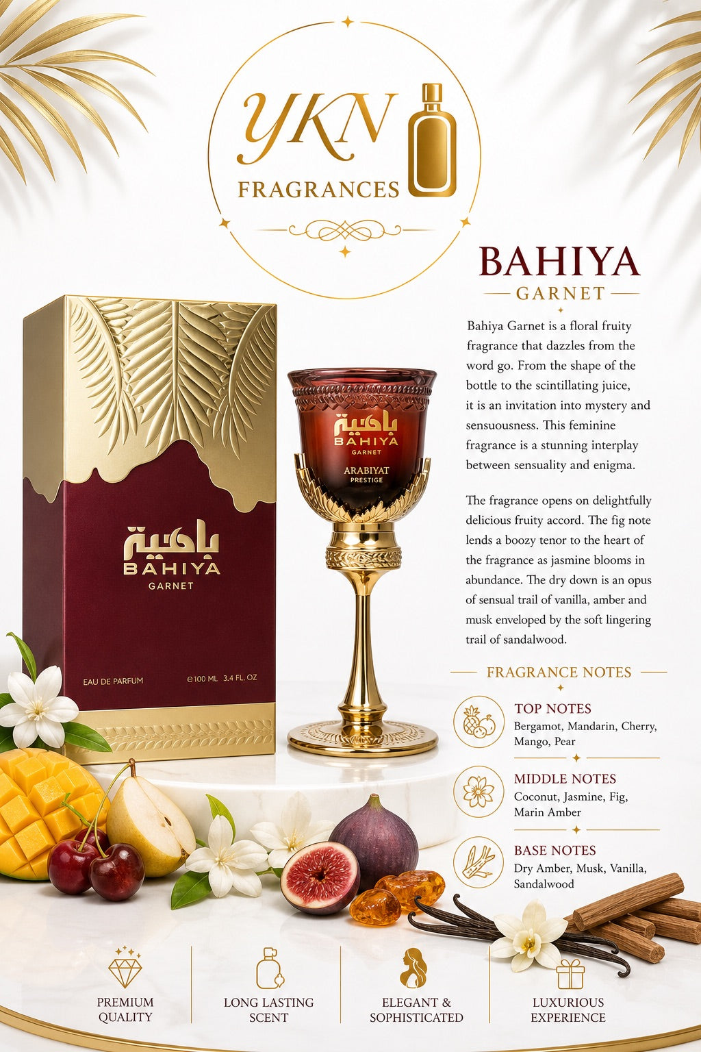 Bahiya Garnet 100 ml 3.4 Fl. oz for women by Arabiyat Prestige
