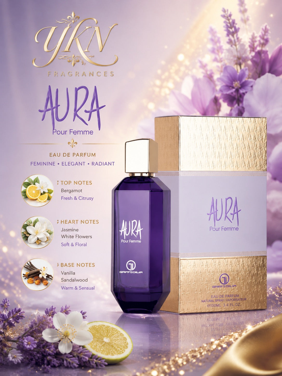 AURA POUR FEMME EDP -100 ml by GRANDEUR