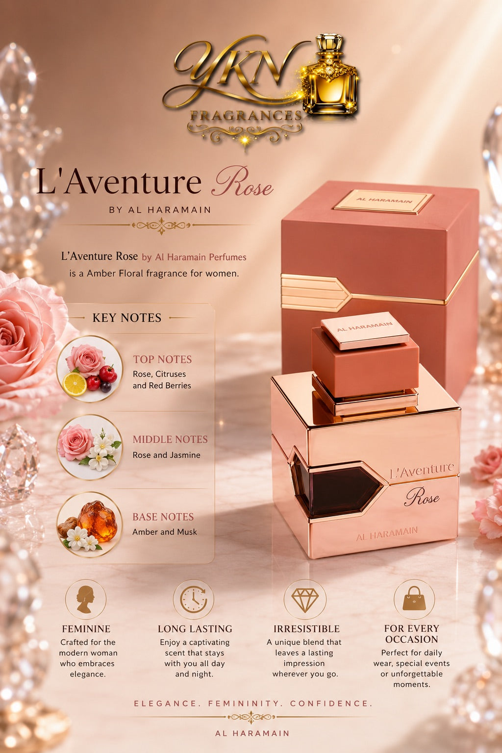 L'Aventure Rose -100 EDP by Al Haramain for women