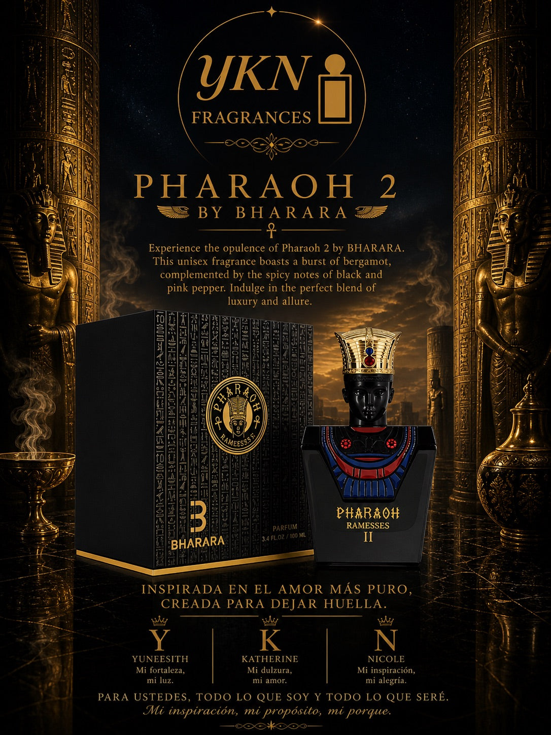 Pharoah Ramesses II Eau De Parfum spray 100 ml 3.4 oz by Bharara