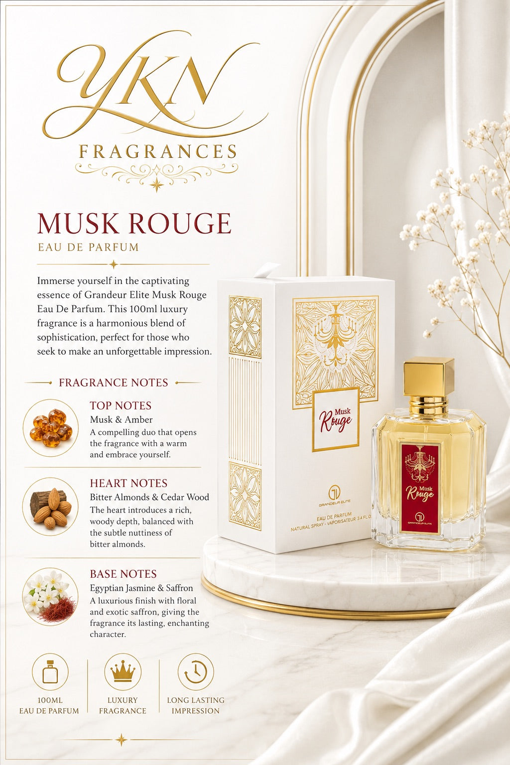 Musk Rouge EAU -100 ml unisex by Grandeur
