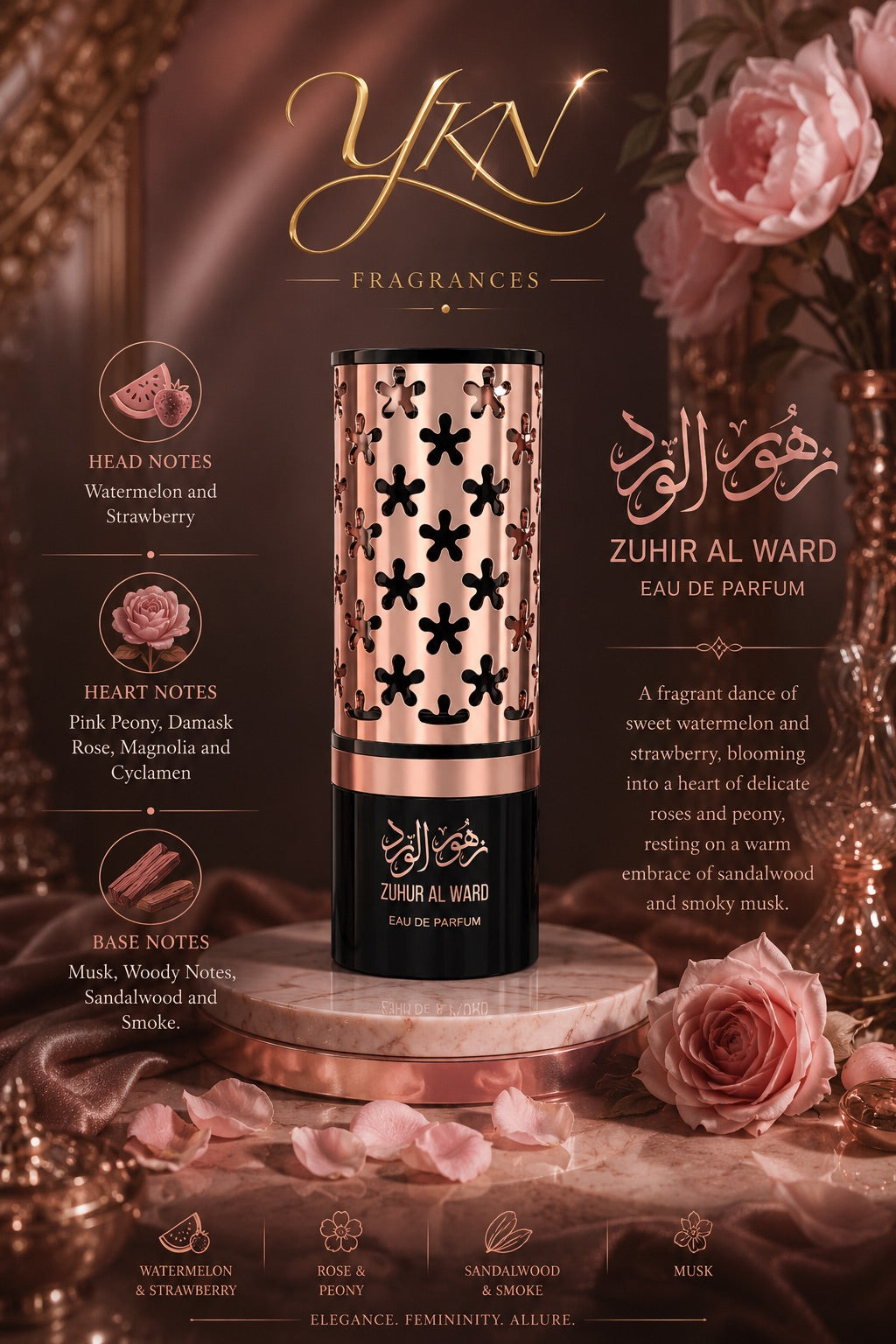 Zuhur Al WARD Eau de parfum - 100 ml by LE' CHAMEAU