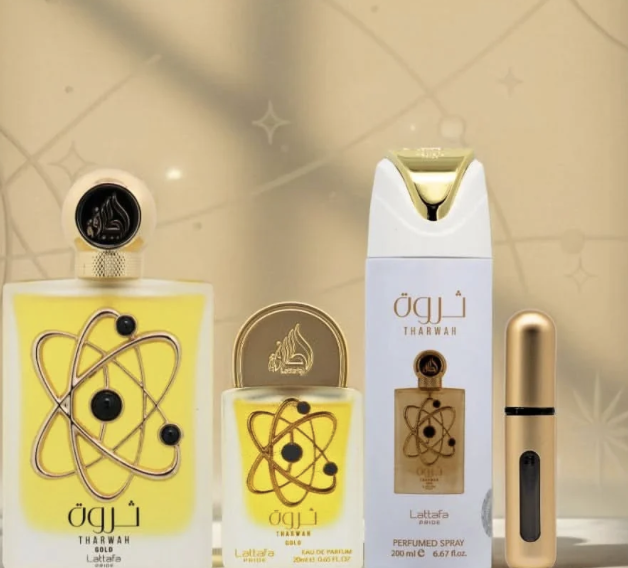 Tharwah Gold Lattafa set