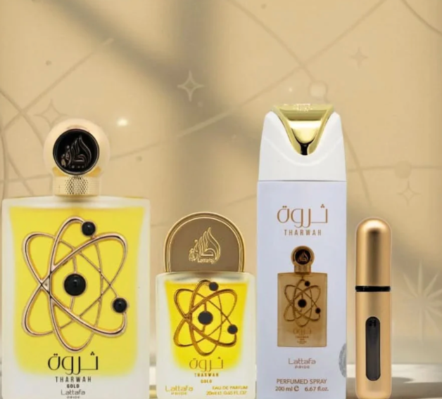 Tharwah Gold Lattafa set