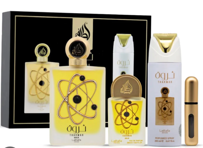 Tharwah Gold Lattafa set